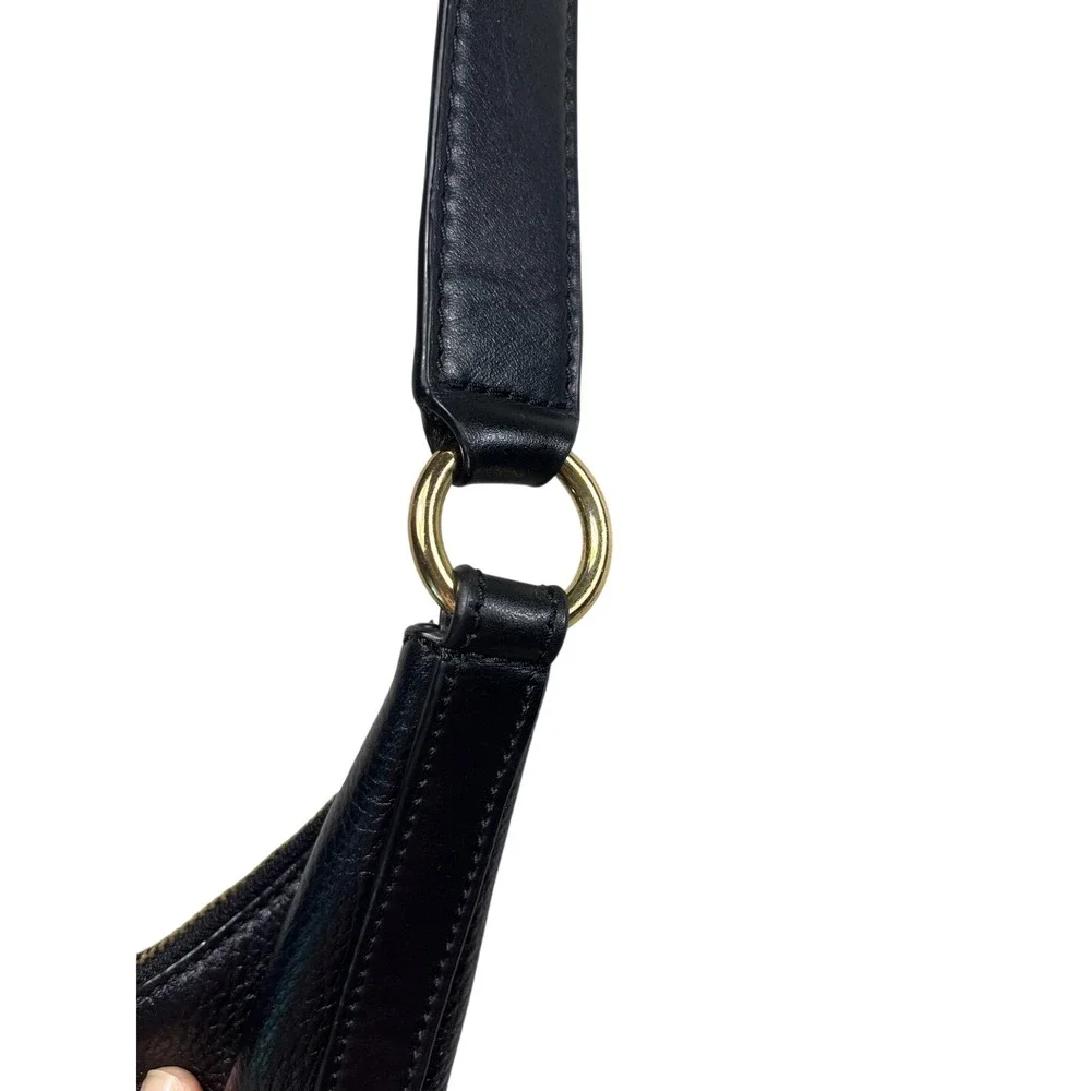 Michael‎ Kors Black Pebbled Leather Hobo Shoulder Bag Gold Hardware